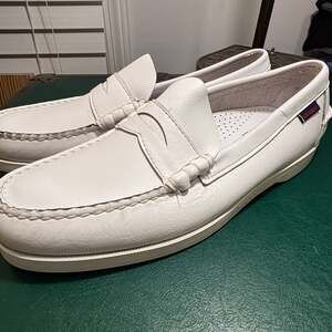 Sebago Mens Dan Polaris RGB White Loafers & Slip Ons Penny Shoes Size 9.5